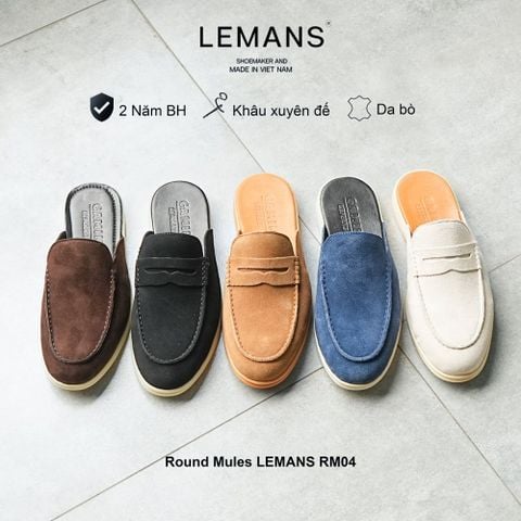  Giày Sục da Lộn LEMANS 05 màu RM04, đế cao su có mùi thơm, thiết kế công sở trẻ trung, BH 12T 