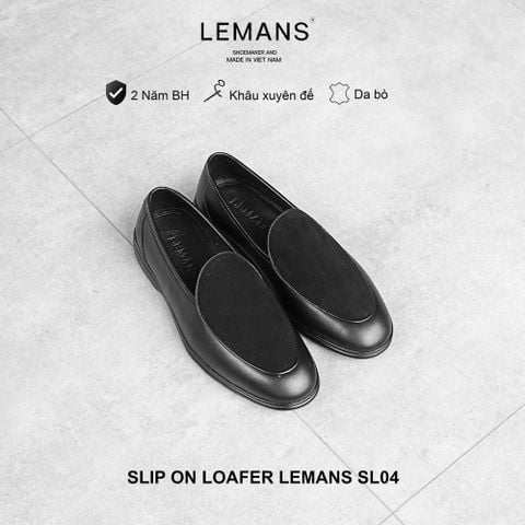  Giày lười Slip on Loafer Lemans SL04 - da bò nappa - đế êm chân, giày công sở trẻ trung, bảo hành chính hãng 24 tháng 