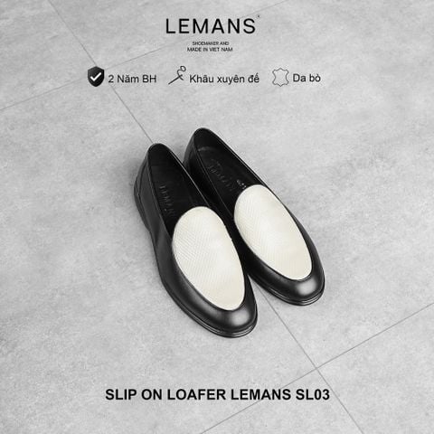  Giày lười Slip on Loafer Lemans SL03 - da bò nappa - đế êm chân, giày công sở trẻ trung, bảo hành chính hãng 24 tháng 