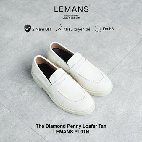  Giày Loafer da Nubuck Tan LEMANS PL01N, đế tan hạt kim cương tăng cao 4cm khuôn độc quyền Bảo hành chính hãng 24 tháng 