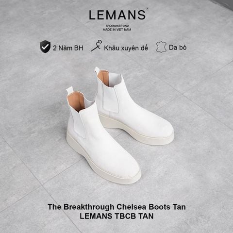  The Breakthrough Chunky CHELSEA Boots Tan da Nubuck Lemans - BST độc quyền, đế cao 6cm Full cao su nguyên khối Bảo hành 24 tháng 