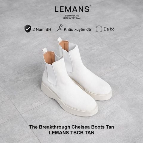  The Breakthrough Chunky CHELSEA Boots Tan da Nubuck Lemans - BST độc quyền, đế cao 6cm Full cao su nguyên khối Bảo hành 24 tháng 