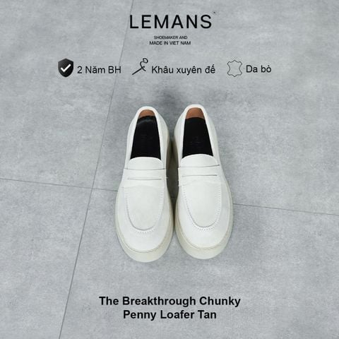  The Breakthrough Chunky LOAFER TAN NUBUCK Lemans - Da Nubuck. BST độc quyền, đế cao 6cm Full cao su nguyên khối BH 24T 
