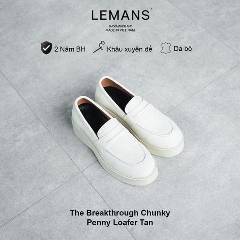  The Breakthrough Chunky LOAFER TAN NUBUCK Lemans - Da Nubuck. BST độc quyền, đế cao 6cm Full cao su nguyên khối BH 24T 