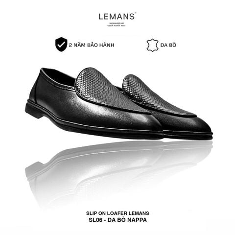  Giày lười Slip on Loafer Lemans SL06 - da bò nappa - đế êm chân, giày công sở trẻ trung, bảo hành chính hãng 24 tháng 