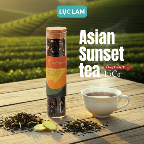  Trà Hoa Thảo Mộc Asian Sunset - Ống Thủy Tinh Nút Bần 15g 