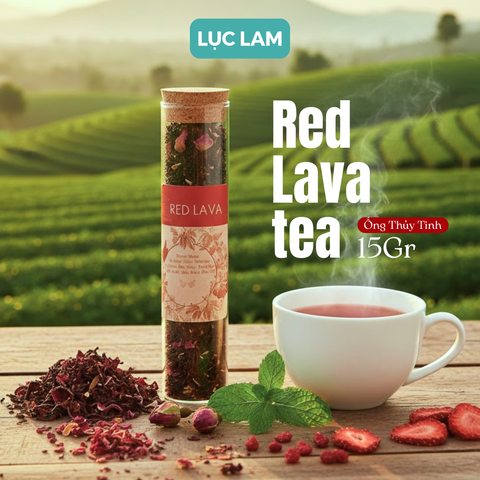  Trà Hoa Thảo Mộc Red lava - Ống Thủy Tinh Nút Bần 15g 