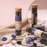  Trà Hoa Thảo Mộc Violet Jasmine - Ống Thủy Tinh Nút Bần 15g 