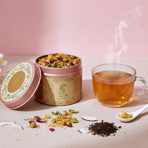  Trà Hoa Thảo Mộc  Caramel - Lon thiếc 30g 