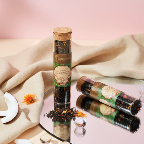  Trà Hoa Thảo Mộc Caramel - Ống Thủy Tinh Nút Bần 15g 