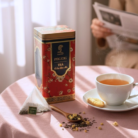  Spring Song - Trà OoLong Quế Mộc - Hộp Thiếc Vuông Cao 