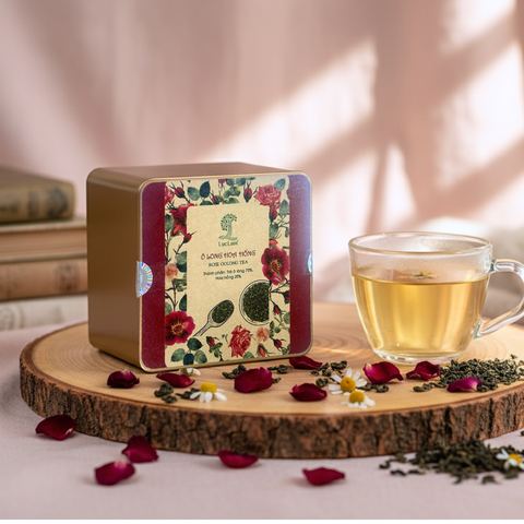  Trà Olong Hoa Hồng - Hộp thiếc 50g 
