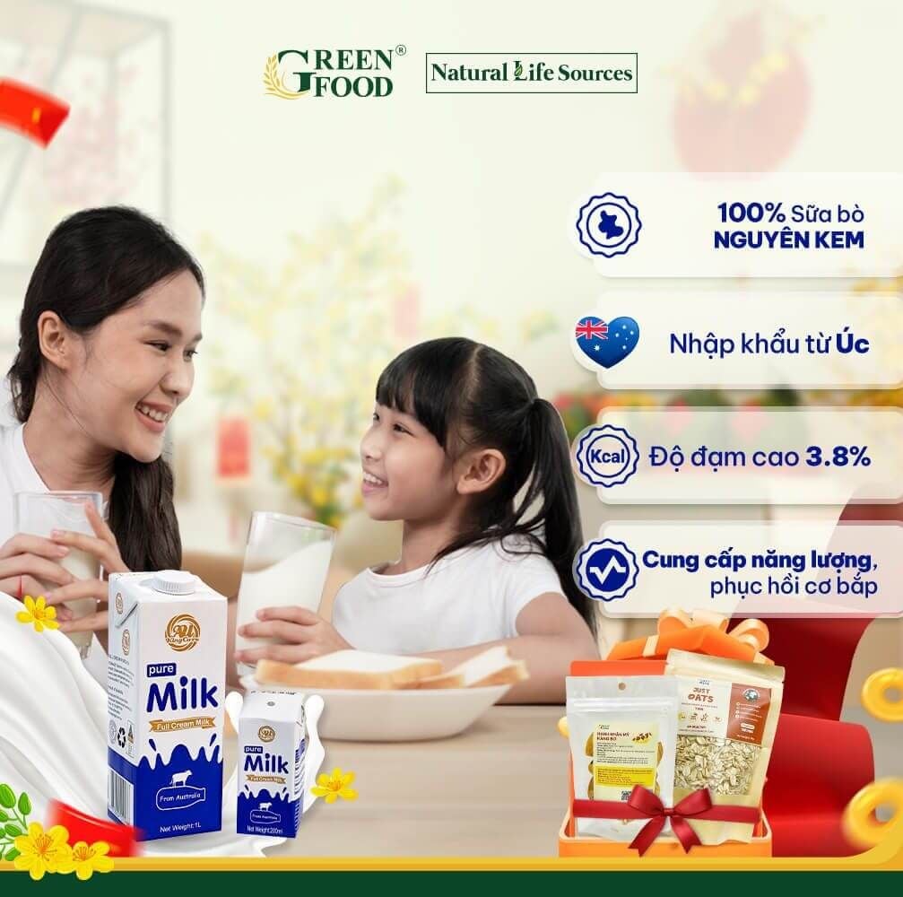  Sữa Tươi Nguyên kem AU KingCare Cao cấp từ Úc - Hộp 1L 