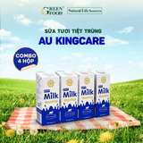  Sữa tiệt trùng nguyên kem - AU KINGCARE UHT FULL CREAM PURE MILK - Hộp 1L 