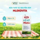  Sữa Tươi A2A2 Nguyên Kem Cao Cấp Mlekovita Ba Lan - Thùng 12 Hộp 1L 