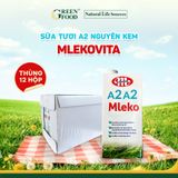  Sữa Tươi A2A2 Nguyên Kem Cao Cấp Mlekovita Ba Lan - Thùng 12 Hộp 1L 