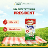  Sữa tiệt trùng nguyên kem (3,5% béo) - PRÉSIDENT UHT WHOLE MILK 3.5% FAT - Thùng 6L 