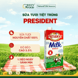  Sữa tiệt trùng nguyên kem (3,5% béo) - PRÉSIDENT UHT WHOLE MILK 3.5% FAT - Thùng 6L 