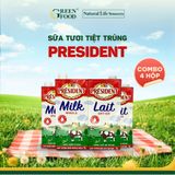 Sữa Tươi Nguyên kem President Cao cấp từ Pháp - Thùng 6 Hộp 1L 