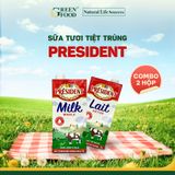  Sữa tiệt trùng nguyên kem (3,5% béo) - PRÉSIDENT UHT WHOLE MILK 3.5% FAT - Thùng 6L 