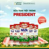  Sữa Tươi Nguyên kem President Cao cấp từ Pháp - Thùng 6 Hộp 1L 