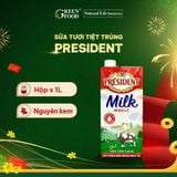  Sữa Tươi Nguyên kem President Cao cấp từ Pháp - Hộp 1L 
