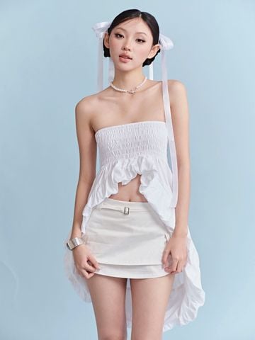  CLÉLIE Áo ống thiết kế bất đối xứng Tulip Top 