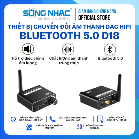 Bộ chuyển đổi âm thanh DAC HIFI Bluetooth 5.0 D18 (Hỗ trợ cổng Optical)