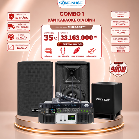 Combo1: Giải pháp phòng karaoke 20m2 - 50m2