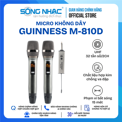 Bộ 2 Micro không dây GUINNESS M - 810D