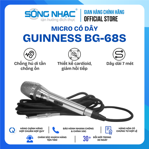 Micro Karaoke Có Dây GUINNESS BG - 68S