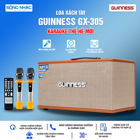 Loa xách tay GUINNESS GX - 305 KARAOKE THẾ HỆ MỚI