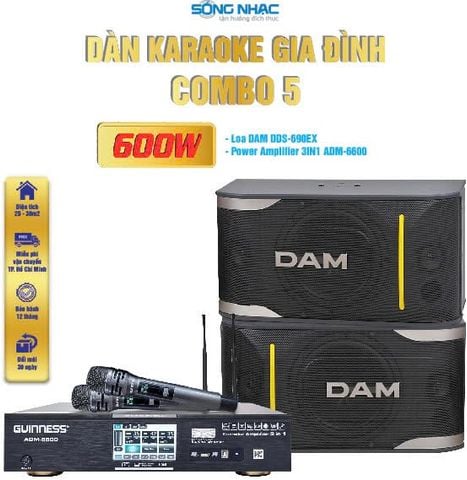DÀN KARAOKE GIA ĐÌNH DAM-6600 600W