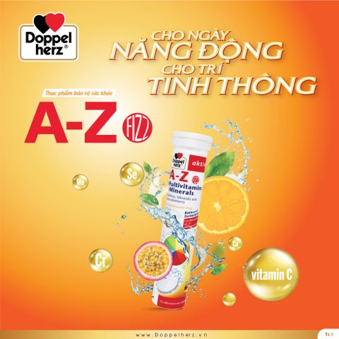  TPBVSK A-Z Fizz bổ sung vitamin và khoáng chất dạng sủi hỗ trợ tăng cường sức khỏe, tăng sức đề kháng 