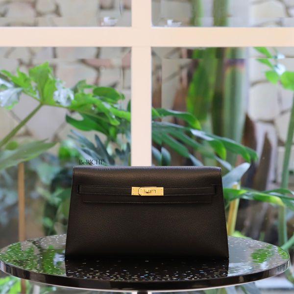  Kelly Elan Chevre Leather Black Noir PWH 