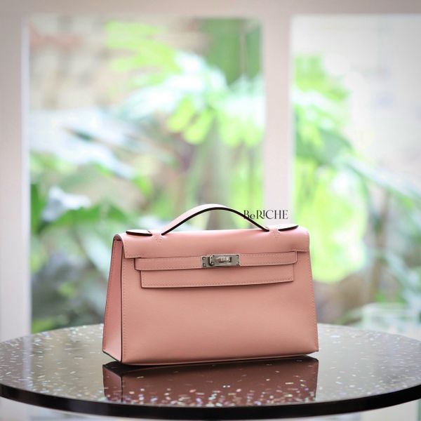  Kelly Pochette KP22 Swift Leather Rose Sakura PHW 