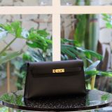  Kelly Elan Madame Leather Black Noir PHW 