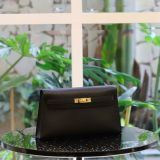  Kelly Elan Chevre Leather Black Noir PWH 