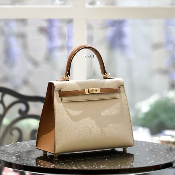  Kelly HSS K25 Epsom Bicolor Craie / Gold GHW 