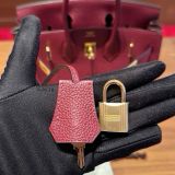  Birkin B25 Togo Rouge H GHW 