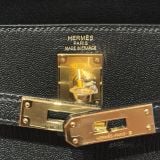  Kelly Elan Chevre Leather Black Noir PWH 