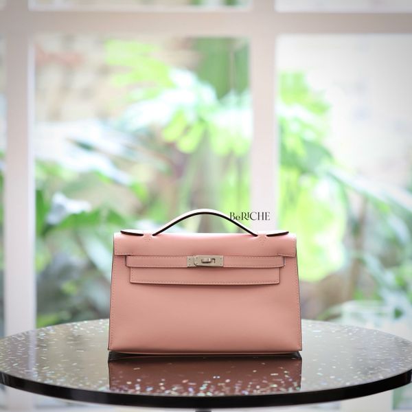  Kelly Pochette KP22 Swift Leather Rose Sakura PHW 
