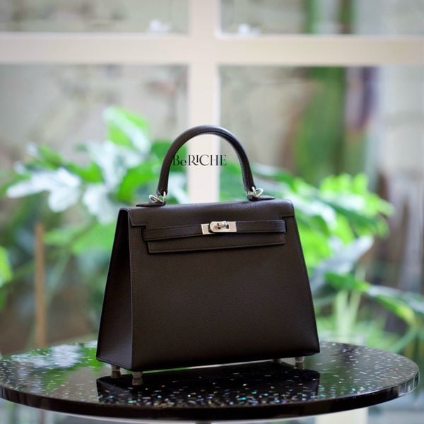  Kelly K25 Epsom Noir Black PHW 