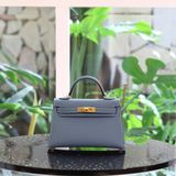  Kelly Mini K20 Sellier New Blue Jean Epsom Leather GHW 