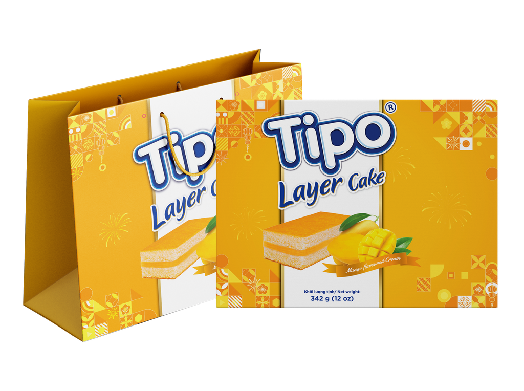 Tipo Bánh Bông Lan Tầng Kem Xoài 342g