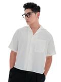  HOWS® LAYERED DETAIL BOXY SHIRT / WHITE 