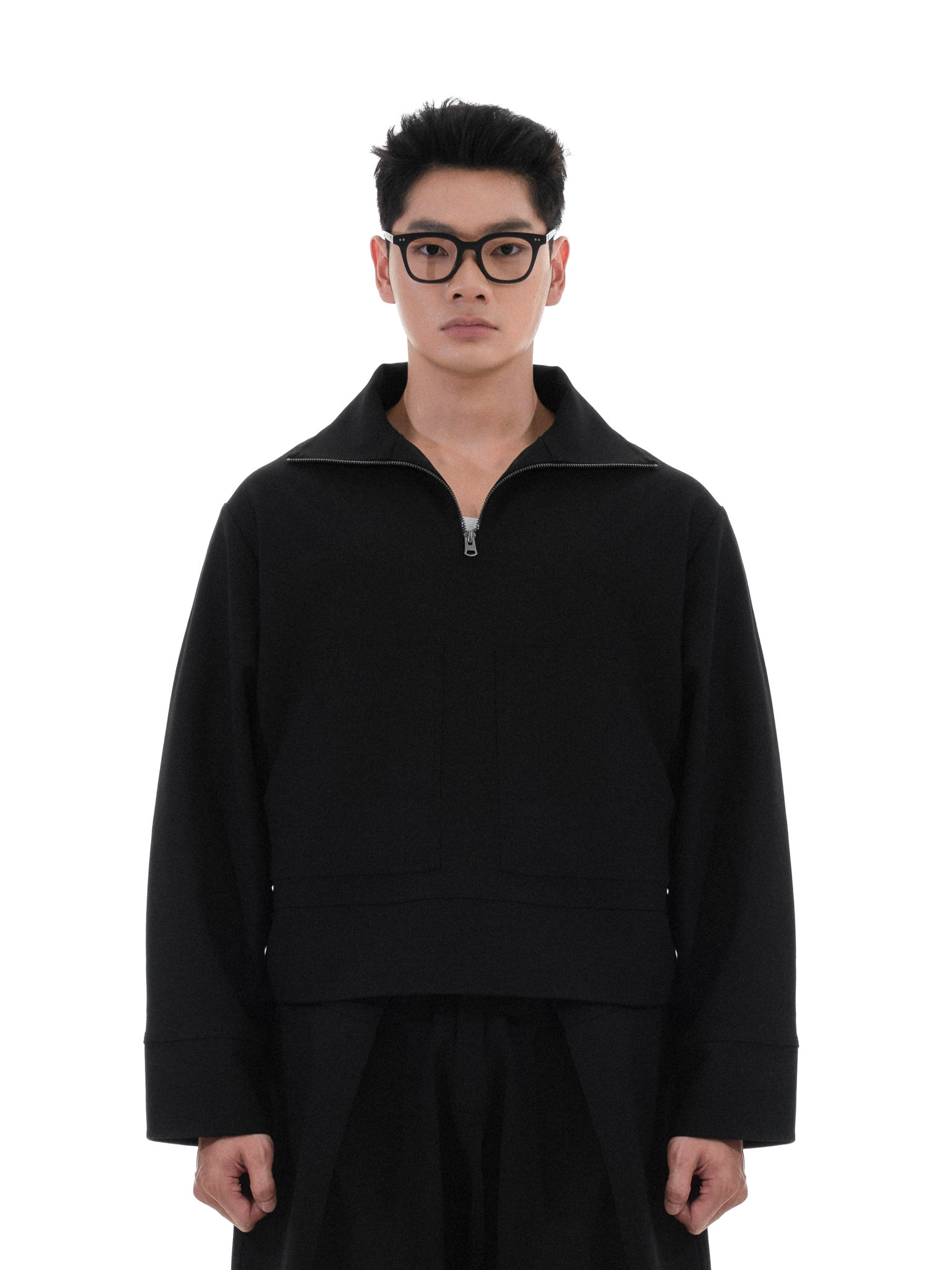  HOWS® IN THE NIGHT HALF ZIP SHIRT / BLACK 