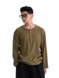  HOWS® FITTED LONG SLEEVE HENLEY T-SHIRT / MOSS 