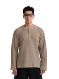  HOWS® WAFFLE LONG SLEEVE HENLEY / CAMEL 