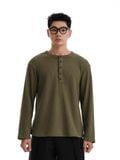  HOWS® WAFFLE LONG SLEEVE HENLEY / MOSS 